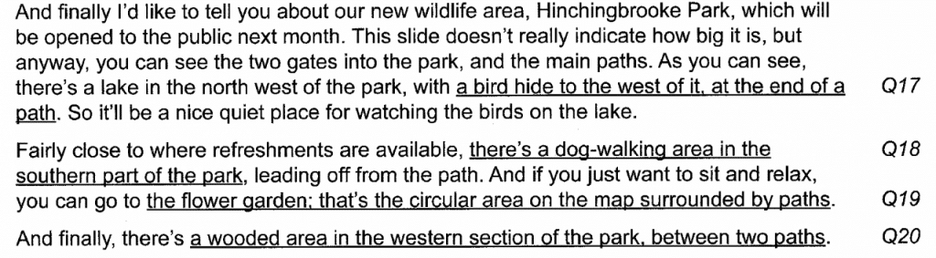 How to use prepositions of location and direction in IELTS