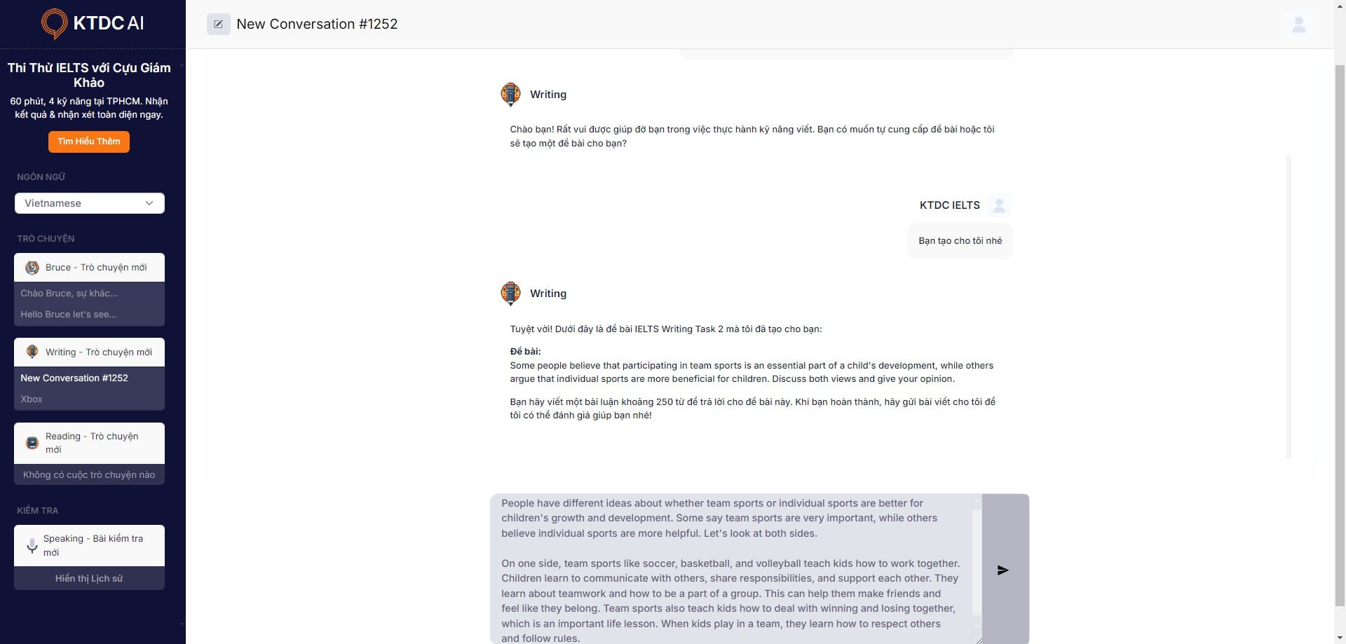 IELTS Writing KTDC AI guide
