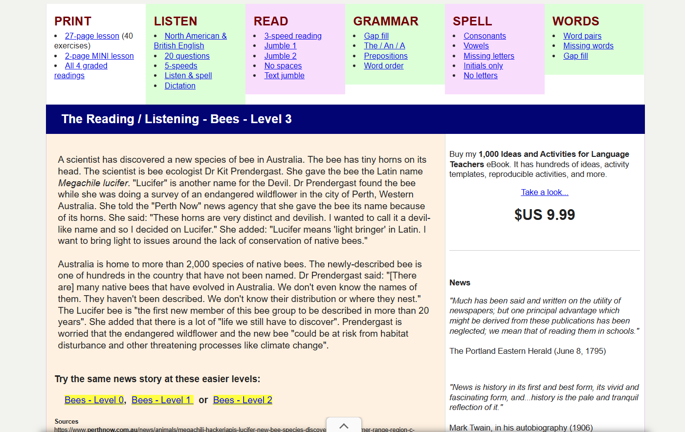 breaking news english